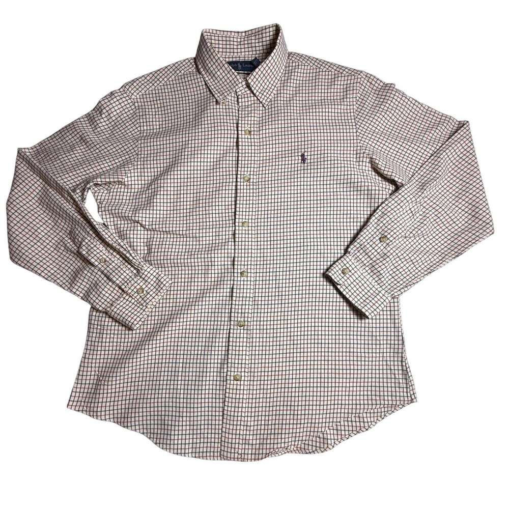 Ralph Lauren Custom Fit Plaid Button Down Shirt Men's Size L Long Sleeve-967